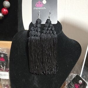 Paparazzi Black Tassel Earrings
